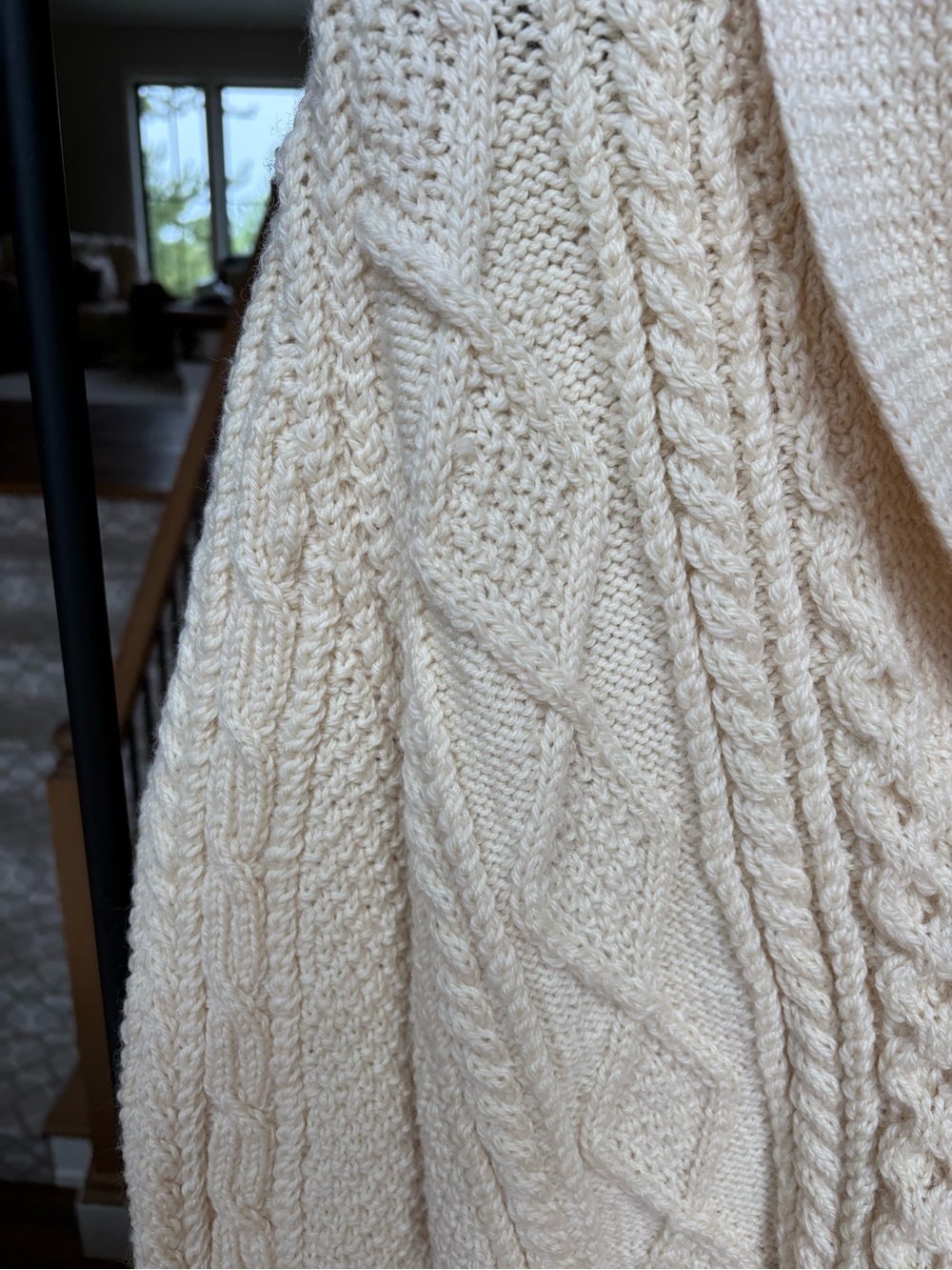 O'maille Traditional Hand Knit 100% Wool Sweater Cardigan Made in Ireland Unisex - Picture 10 of 13